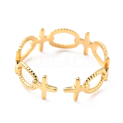 Ion Plating(IP) 304 Stainless Steel Finger Rings RJEW-L102-09G-1