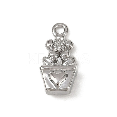 Brass Pave Clear Cubic Zirconia Pendants KK-L238-08P-1