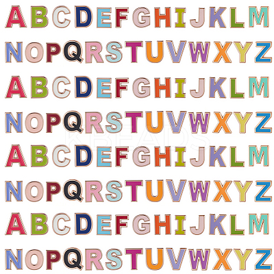 4 Bags Alloy Enamel Alphabet Beads ENAM-SC0007-70-1