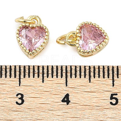 Real 18K Gold Plated Brass Inlaid Cubic Zirconia Charms ZIRC-L100-074G-08-1