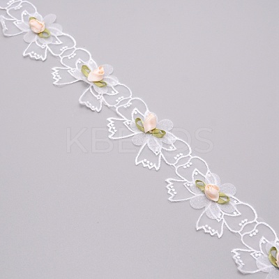 Lace Trim Colorful Bowknot Pattern DIY Embroidered Trim Ribbons DIY-WH0182-14-1