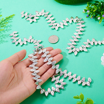 130Pcs 2 Strands Electroplate Glass Beads Strands EGLA-TA0013-56B-1