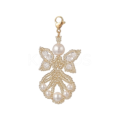 Angel Glass Pendants Decorations HJEW-MZ00006-1