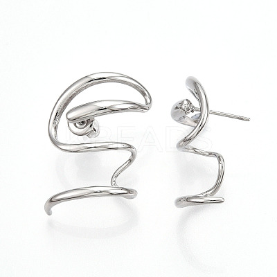 Non-Tarnish 304 Stainless Steel Snake Wrap Stud Earrings EJEW-B023-02P-1