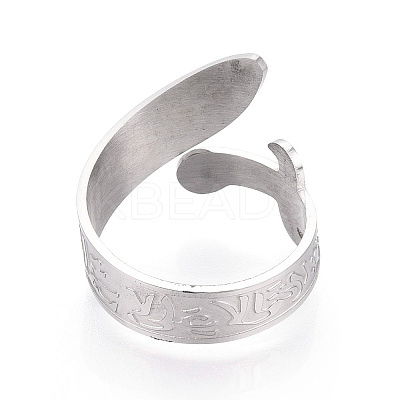 304 Stainless Steel Cuff Open Rings for Women RJEW-N054-01P-1
