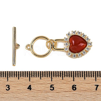 Natural Carnelian Toggle Clasps KK-P283-39G-1