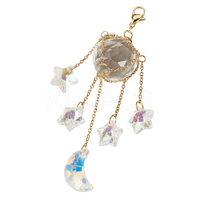 Stainless Steel Cable Chains Pouch Teardrop Pendant Decorations HJEW-TA00370-1
