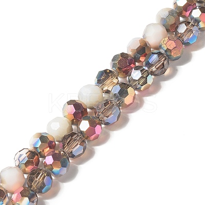 Transparent Electroplated Glass Beads Strands X-GLAA-G097-04D-1