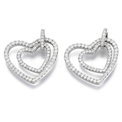 Brass Micro Pave Cubic Zirconia Pendants ZIRC-S061-165P-NF-1