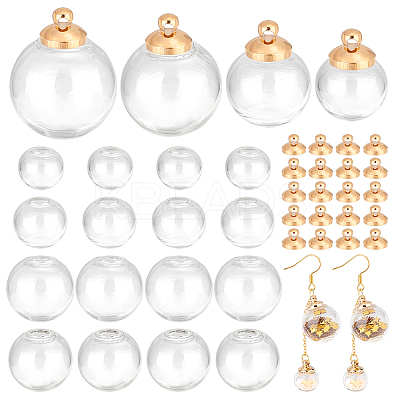 DIY Clear Round Ball Glass Wish Bottle Pendant Making Kit DIY-PH0022-87G-1