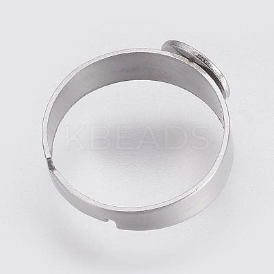 Tarnish Resistant Adjustable 304 Stainless Steel Pad Ring Settings LS-X-STAS-I088-I-01P-1