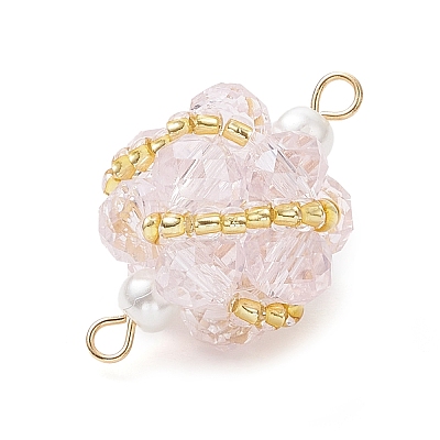 Glass Beaded Round Sphere Links PALLOY-MZ00874-03-1