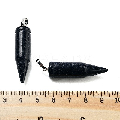 Synthetic Blue Goldstone Pointed Pendants G-A231-03C-1