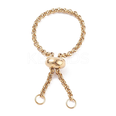 304 Stainless Steel Rolo Chains Slider Ring Findings X-RJEW-JR00443-03-1