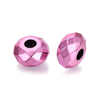 UV Plating Iridescent Transparent Acrylic European Beads OACR-E033-22-05-1