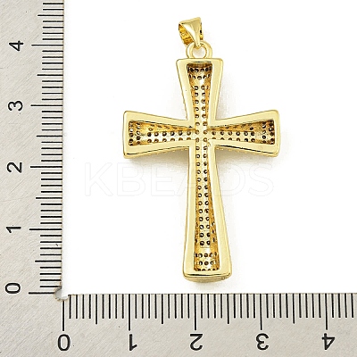 Rack Plating Brass Pave Cubic Zirconia Pendants KK-U029-02G-01-1