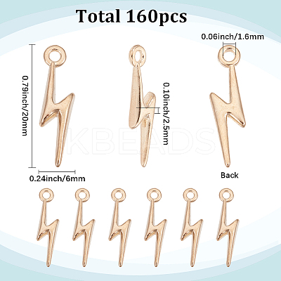 4Sets Alloy Lightning Bolt Pendant FIND-SC0017-54-1
