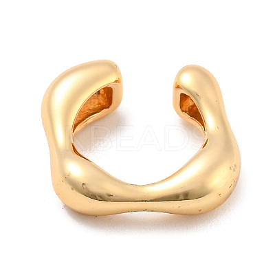 Real 14K Gold Plated Brass Cuff Earrings EJEW-M232-02C-G-1