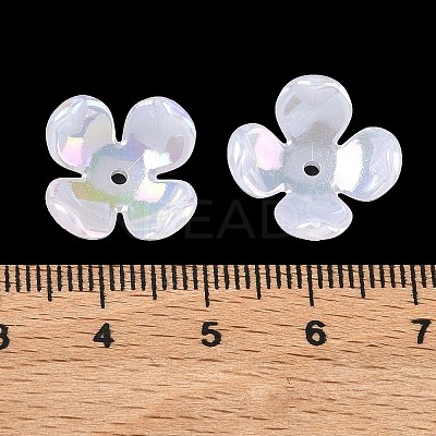 Plating Opaque Acrylic Imitation Shell Bead Cap OACR-P039-03B-1