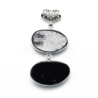 Brass Abalone Shell Oval Big Pendants SSHEL-F0006-04-1