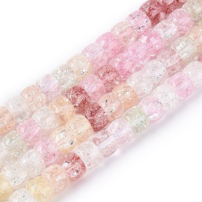 Crackle Transparent Glass Beads Strands GLAA-N069-03A-M-1