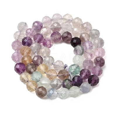 Natural Colorful Fluorite Beads Strands G-P603-C-6mm-07-1