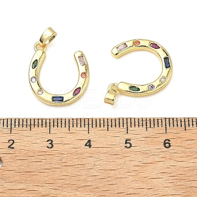 Brass Micro Pave Cubic Zirconia Pendants KK-H254-08G-1