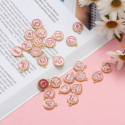 Initial Letter A~Z Alphabet Enamel Charms ENAM-Q437-03-1