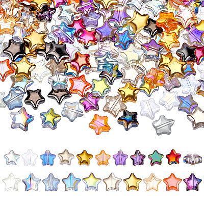 200Pcs 20 Styles Electroplate Transparent Glass Beads GLAA-PH0003-94-1