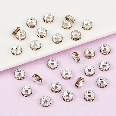 Brass Grade A Rhinestone Spacer Beads RB-A014-Z6mm-14S-1