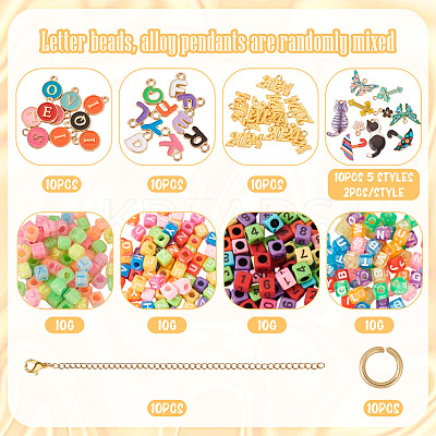 DIY Letter & Number Charms Accessories for Cup Handle Making Kit DIY-TA0009-52-1