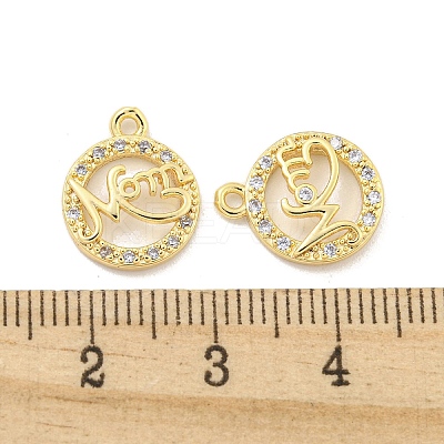 Mother's Day Brass Micro Pave Clear Cubic Zirconia Pendants KK-Z044-12G-1