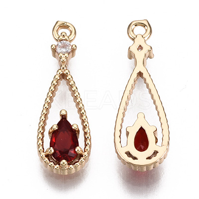 Brass Micro Pave Cubic Zirconia Pendants X-KK-R111-003-A02-1