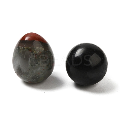 Natural & Synthetic Mixed Gemstone Egg Pocket Palm Stone G-C095-04-1