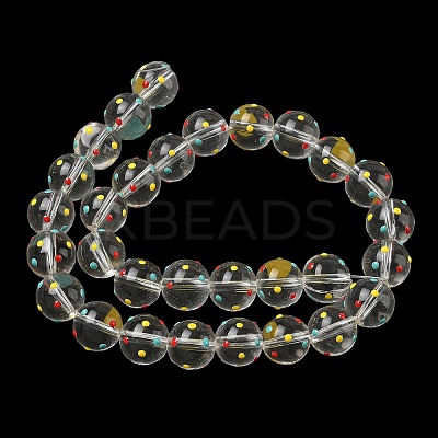 Transparent Glass Enamel Beads Strands LAMP-A001-B01-1