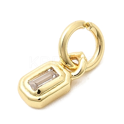 Brass Cubic Zirconia Charms KK-G554-02D-01-1