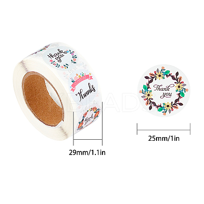 1 Inch Thank You Sticker Self-Adhesive Kraft Paper Gift Tag Stickers DIY-GL0001-05-07-1