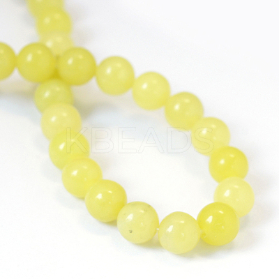 Natural Lemon Jade Round Bead Strands X-G-E334-8mm-07-1