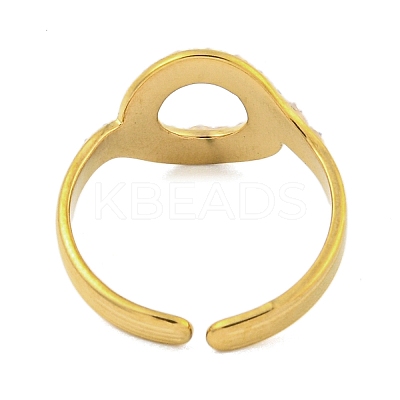 Ion Plating(IP) Round 304 Stainless Steel Open Cuff Rings for Women RJEW-A044-01A-G-1