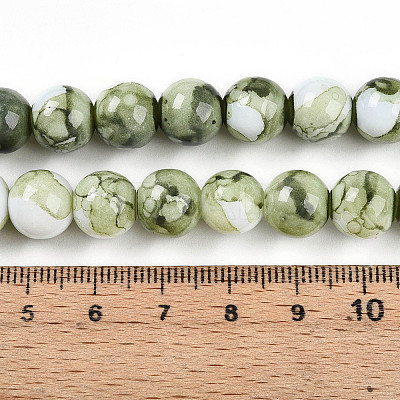 Baking Paint Glass Beads Strands X-DGLA-N003-10mm-C06-1