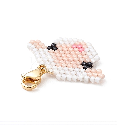 Handmade Loom Pattern Seed Beads Pendants Decoration HJEW-MZ00016-01-1