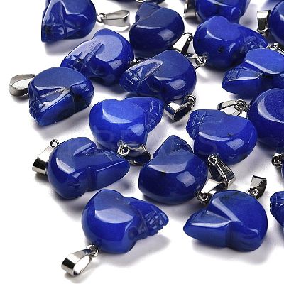 Dyed Natural White Jade Pendants G-Z067-02P-09-1