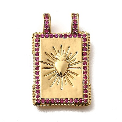 Brass Micro Pave Cubic Zirconia Pendants KK-U055-06B-02-1