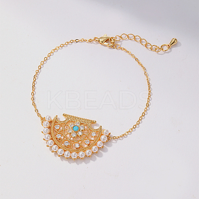 Brass Micro Pave Cubic Zirconia Link Bracelets for Women ZT3909-1