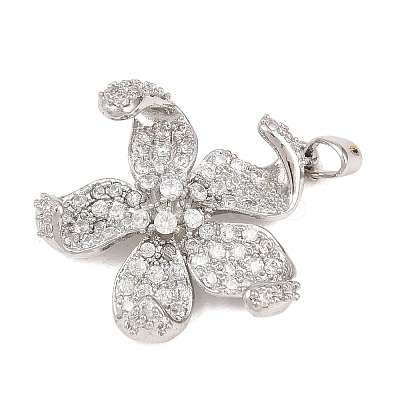 Brass Micro Pave Cubic Zirconia Pendants KK-K418-01A-P-1