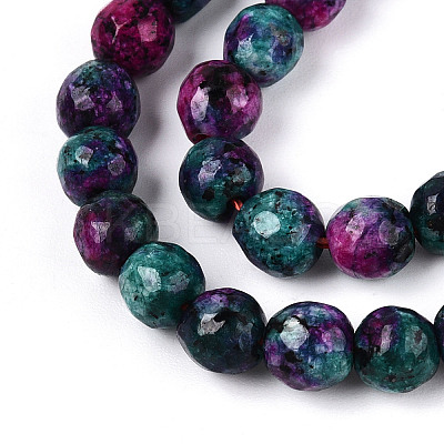 Dyed Natural White Jade Beads Strands G-T139-6mm-60-20-1