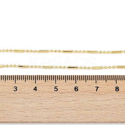 Brass Ball and Column Link Chains Necklace for Women LS-NJEW-P265-22G-1