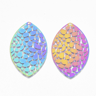 Ion Plating(IP) 201 Stainless Steel Filigree Big Pendants X-STAS-S108-99-1