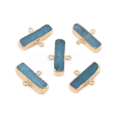 Dyed Natural White Jade Connector Charms G-N344-05A-1