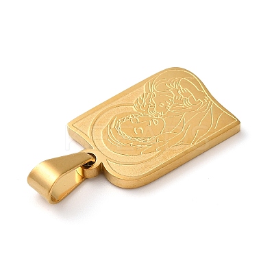 Mother's Day Theme PVD Vacuum Plating 304 Stainless Steel Pendants STAS-D069-01A-G-1
